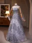Charming Lavender Beading Rhinestone Prom Dresses 2024 A-Line / Princess Strapless Sleeveless Backless Floor-Length / Long Prom Formal Dresses