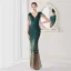 Sexy Black Beading Sequins Evening Dresses 2022 Trumpet / Mermaid V-Neck Sleeveless Floor-Length / Long Evening Party Formal Dresses