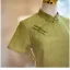 Chinese style Clover Green Summer Tea-length Cheongsam Trumpet / Mermaid 2024 High Neck Short Sleeve