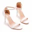 Sexy White Evening Party Womens Sandals 2023 Ankle Strap 9 cm Stiletto Heels Open / Peep Toe Sandals High Heels