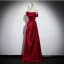 Chic / Beautiful Burgundy Prom Dresses 2024 A-Line / Princess Strapless Sleeveless Backless Floor-Length / Long Prom Formal Dresses