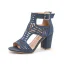 Roman Black Street Wear Pierced T-Strap Womens Sandals 2022 8 cm Thick Heels Open / Peep Toe Sandals High Heels
