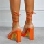 Sexy Orange Street Wear Womens Sandals 2022 X-Strap 11 cm Thick Heels Open / Peep Toe Sandals High Heels