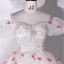 Chic / Beautiful White Prom Dresses 2022 Ball Gown Off-The-Shoulder Butterfly Appliques Sequins Lace Flower Short Sleeve Backless Floor-Length / Long Formal Dresses