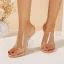Transparent Summer Nude Cocktail Party Womens Sandals 2022 10 cm Crystal Thick Heels Open / Peep Toe Sandals High Heels