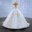 High End Weiß Perlenstickerei Pailletten Brautkleider / Hochzeitskleider 2022 Ballkleid Off Shoulder Ärmellos Rückenfreies Lange Hochzeit
