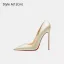 Sexy Rose Gold Evening Party Red Sole Pumps 2026 12 cm Stiletto Heels Pointed Toe High Heels