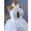 High End Sexy Weiß Fallende Rüsche Brautkleider / Hochzeitskleider 2023 Ballkleid Neckholder Ärmellos Rückenfreies Hof-Schleppe Hochzeit