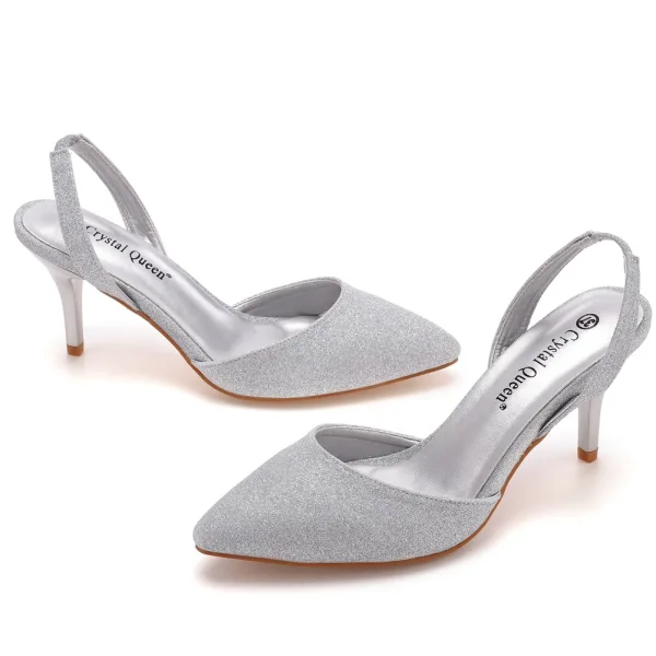 Chic / Beautiful White Street Wear Womens Sandals 2023 7 cm Stiletto Heels Pointed Toe Sandals High Heels