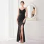 Sexy Beige Paillettes Robe De Soirée 2022 Trompette / Sirène Bretelles Spaghetti Sans Manches Dos Nu Longue Soirée Robe De Ceremonie