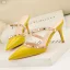 Sexy Black Rivet Evening Party Womens Shoes High Heels 2022 7 cm Stiletto Heels Pointed Toe Womens Shoes