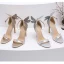 Glitzernden Silber Pailletten Schmetterling Sandalen Damen 2022 Cocktail Abend 11 cm Stilettos Knöchelriemen Peeptoes Sandaletten Hochhackige