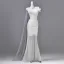 Scintillantes Blanche Perlage Perle Paillettes Robe De Soirée 2026 Trompette / Sirène Bretelles Spaghetti Sans Manches Dos Nu Longue Robe De Ceremonie