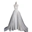 Audrey Hepburn-Stil Weiß Satin Brautkleider / Hochzeitskleider 2023 A Linie Spaghettiträger Ärmellos Rückenfreies Sweep / Pinsel Zug Hochzeit