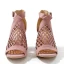 Romain Noire Vêtement de rue Été Percé Sandales Femme 2023 8 cm Talons Épais Peep Toes / Bout Ouvert Sandales Talons Hauts