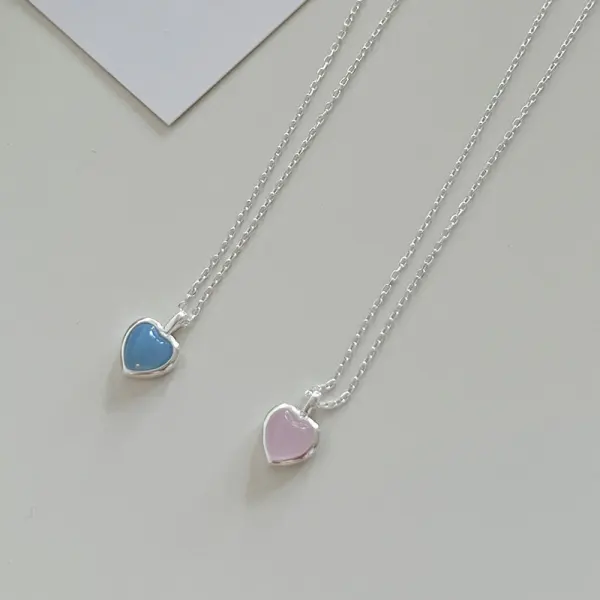 Härlig Rodnande Rosa Saterling Silver Hjärtformad Halsband Tillbehör 2023