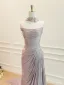Étourdissant Sans Manches Volants Trompette / Sirène Lavande Robe De Bal 2025 Tapis rouge Été Robe De Cérémonie Bretelles croisées Train De Balayage Bustier