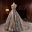 Haut de Gamme Fantaisie Multi-Couleurs Fait main Perlage Perle Faux Diamant Paillettes Robe De Soirée 2023 Princesse Bustier Sans Manches Dos Nu Tribunal Train Soirée Robe De Ceremonie