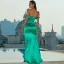 Sexy Summer Orange Evening Dresses 2022 Trumpet / Mermaid Off-The-Shoulder Sleeveless Backless Split Front Floor-Length / Long Evening Party Formal Dresses