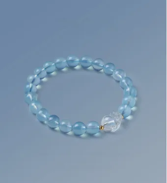 Mode Himmelblau Handgefertigt Natürlicher Kristall Armbänder 2025 Brautaccessoires