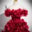 Schöne Burgunderrot Applikationen Ballkleider 2025 Ballkleid Off Shoulder Kurze Ärmel Rückenfreies Lange Ball Festliche Kleider