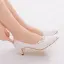 Élégant Blanche En Dentelle Fleur Chaussure De Mariée 2023 5 cm Talons Aiguilles À Bout Pointu Mariage Escarpins Talons Hauts
