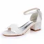 Élégant Blanche En Dentelle Fleur Chaussure De Mariée 2024 Mariage Bride Cheville 5 cm Talons Épais Peep Toes / Bout Ouvert Sandales Talons Hauts