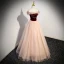 Chic / Beautiful Burgundy Rhinestone Tassel Prom Dresses 2023 2022 A-Line / Princess Off-The-Shoulder Sleeveless Backless Floor-Length / Long Prom Formal Dresses
