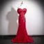 Sexy Burgundy Beading Rhinestone Butterfly Evening Dresses 2025 Trumpet / Mermaid Strapless Sleeveless Backless Sweep Train Formal Dresses