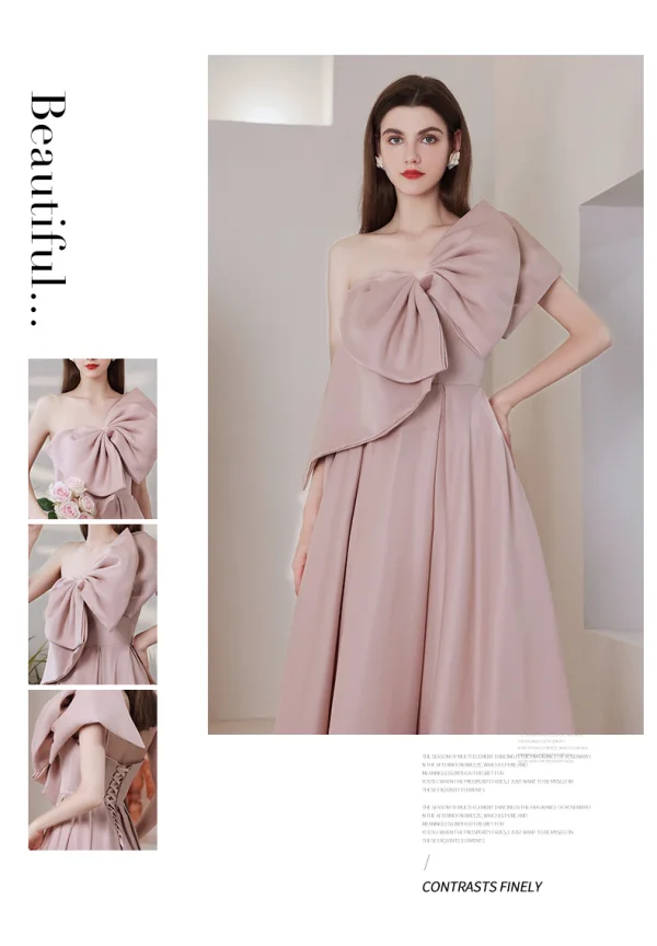 Glamour Princesse Noeud Rose Sombre Robe De Bal 2021 Bustier Sans Manches Bretelles croisées Longue Satin De Fiançailles Robe De Soirée