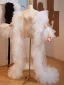 Charmant Blanche Soirée Promo Plissée châle Vestes & Enveloppements 2024 Tulle