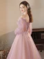 Schöne Lavendel Pailletten Ballkleider 2024 A Linie Off Shoulder Lange Ärmel Rückenfreies Lange Ball Festliche Kleider