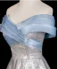 Sparkly Grey Sequins Prom Dresses 2025 A-Line / Princess Off-The-Shoulder Short Sleeve Backless Floor-Length / Long Formal Dresses