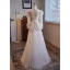 Vintage / Retro Ivory Pearl Lace Flower Wedding Dresses 2024 A-Line / Princess High Neck Long Sleeve Backless Bow Floor-Length / Long