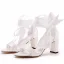 Elegante Ivoor Enkelband Strik Gala Sandalen Dames Hoge Hakken 2023 7 cm Dikke Hak Peep Toe Sandalen