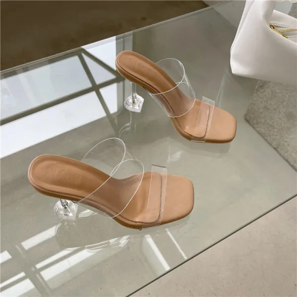 Sexy Summer Casual Black Womens Sandals 2022 9 cm Stiletto Heels Open / Peep Toe Sandals High Heels