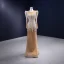 High-end Gold Handmade  Beading Pearl Rhinestone Sequins Wedding Dresses 2023 Trumpet / Mermaid Scoop Neck Long Sleeve Court Train Wedding
