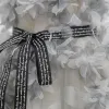 Mode Gris Appliques Promo Robe Ceremonie Fille 2022 Princesse Encolure Dégagée Sans Manches Noeud Ceinture Train De Balayage Robe Ceremonie Fille