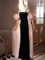 Chic / Beautiful Black Velvet Prom Dresses 2024 Trumpet / Mermaid Spaghetti Straps Puffy Short Sleeve Backless Floor-Length / Long Prom Formal Dresses
