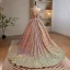 Glitzernden Sexy Rose Gold Pailletten Ballkleider 2023 Ballkleid Bandeau Ärmellos Rückenfreies Sweep / Pinsel Zug Ball Festliche Kleider