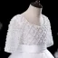 Elegant White Pearl Sequins Evening Party Flower Girl Dresses 2022 Ball Gown Scoop Neck Short Sleeve Sash Floor-Length / Long Flower Girl Dresses