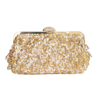 Bling Bling Gold Beading Sequins Prom Clutch Bags 2024