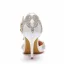 Fashion White Pearl Rhinestone Wedding Shoes 2022 Ankle Strap 9 cm Stiletto Heels Pointed Toe Wedding High Heels
