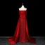 Elegante Rot Pailletten Ballkleider 2026 Meerjungfrau Bandeau Ärmellos Rückenfreies Lange Festliche Kleider