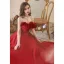 Charmant Rot Satin Abendkleider 2022 A Linie Bandeau Schleife Ärmellos Rückenfreies Gespaltete Front Lange Abend Festliche Kleider