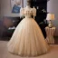 Bling Bling Gold Pailletten Ballkleider 2025 Ballkleid Eckiger Ausschnitt Geschwollenes Kurze Ärmel Rückenfreies Festliche Kleider