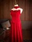 Vintage / Retro Red Appliques Prom Dresses 2026 A-Line / Princess Strapless Sleeveless Backless Floor-Length / Long Formal Dresses