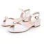 Classique Blanche Perle Talon Bas Chaussure De Mariée 2025 Peep Toes / Bout Ouvert Mariage Sandales