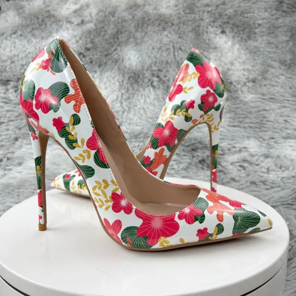 Fancy Multi-Colors Doodle Outdoor / Garden Pumps 2023 12 cm Stiletto Heels Pointed Toe Pumps High Heels