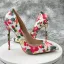 Fancy Multi-Colors Doodle Outdoor / Garden Pumps 2023 12 cm Stiletto Heels Pointed Toe Pumps High Heels